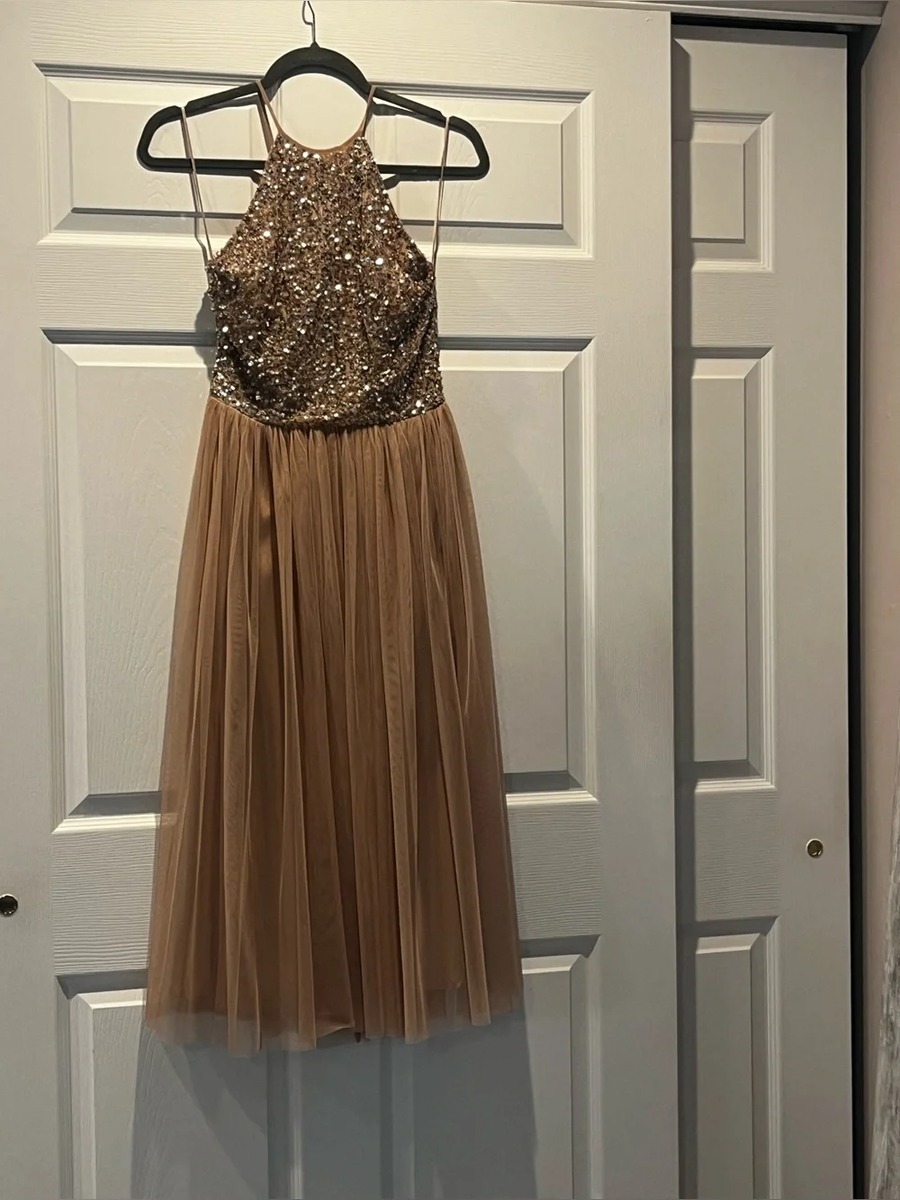 poshmark gold dress ASOS | Dresses | Asos Gold Sequin Halter Tulle Dress